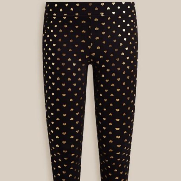 torrid Pants - NWT Torrid 00 Gold Heart Leggings w/ Pockets; Medium Large, M/L, 10, Metallic
